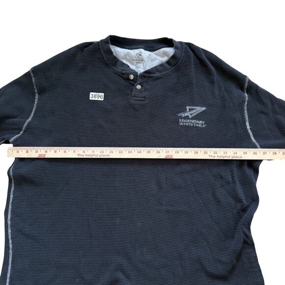 Legendary Whitetails Men's Thermal Henley Shirt 2XL XXL Black Waffle Knit Cotton - Picture 6 of 8